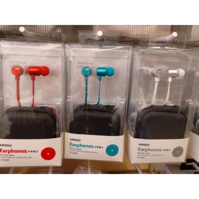 MINISO 4WRN. METAL IN-EAR EARPHONES + FREE CASE. earphone miniso murah. Ready surabaya