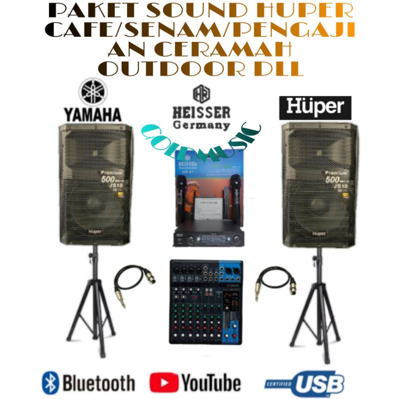 PAKET SOUND HUPER 15INCH 500WATT AKTIF YAMAHA 10CH MIC WIRELESS SOUND CAFE/LIVE MUSIK DLL