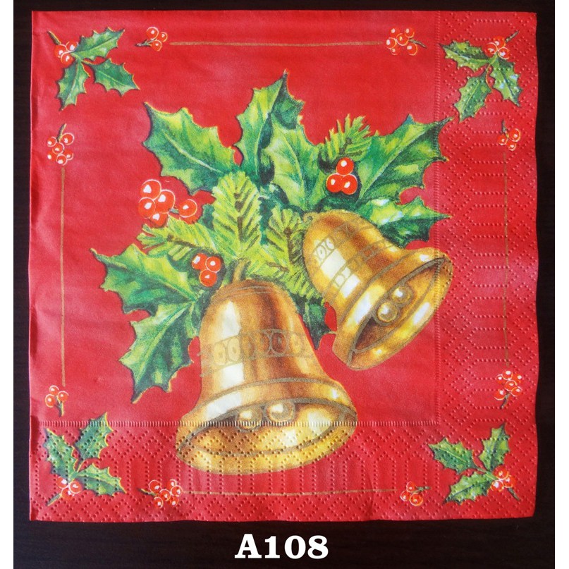 Tissue/Napkins Decoupage Lonceng (Christmas)