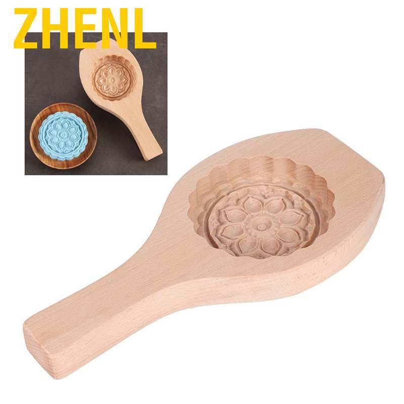 Wooden Mooncake Mold Flower Pattern DIY Moon Cake Mould Muffin Biscuit Chocolate Small Pastry Baking Tool #06 