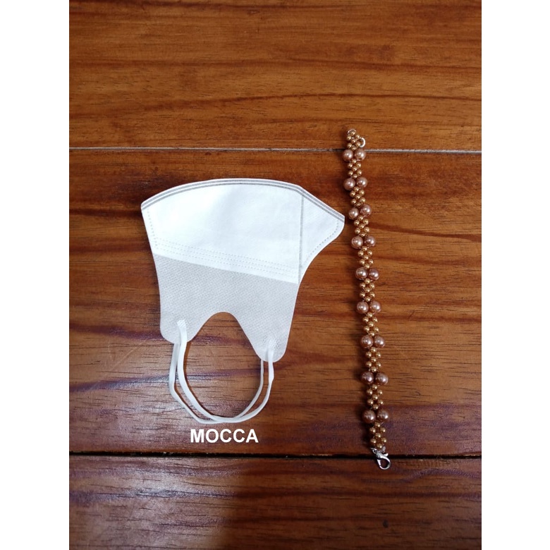 Konektor Masker Mutiara Putih | Konektor Masker Hijab | Konektor Masker