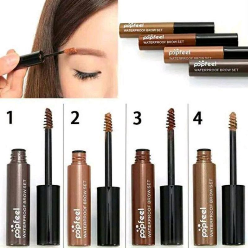 New Import Korea Popfeel Eyebrow Gel Maskara Pensil Alis Tahan Lama Anti Air Original 3 Varian Warna