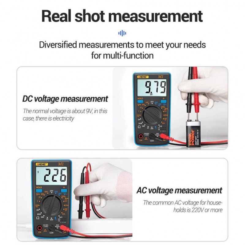 Digital Multimeter Multitester AC DC Voltage Resistance Tester LCD M1