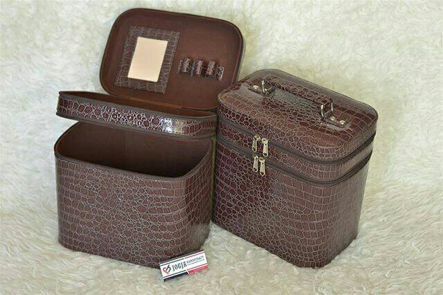 TAS KOSMETIK JUMBO BROWN CROCO