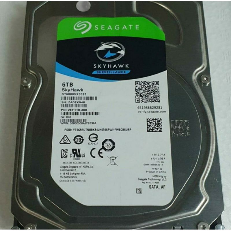 Hardisk 6 Tera SKYHAWK SURVEILLANCE For CCTV Dll