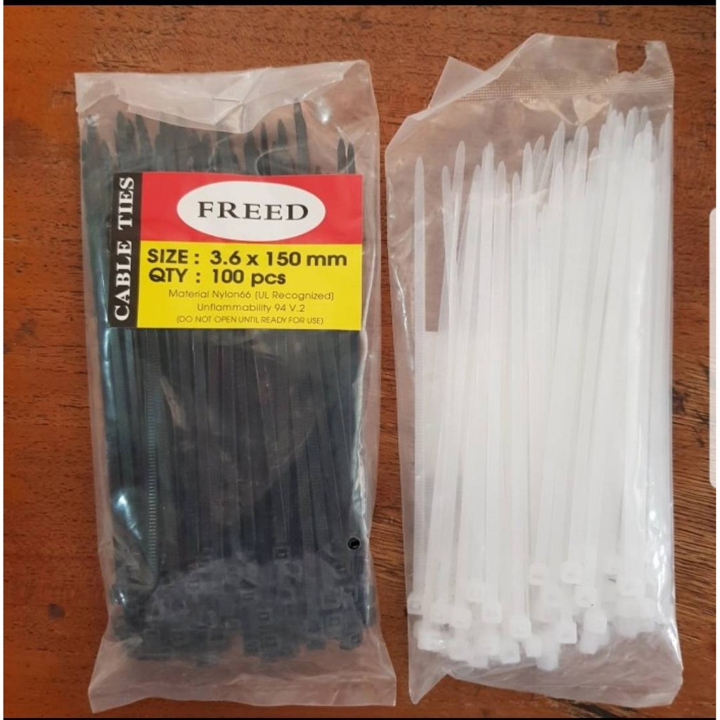 

Kabel Tis Ties 15cm 1 Bungkus isi 100/ Cable Ties 150mm 1 Pak/ Tali Pengikat kabe 3.6x150 mm 1 Pack/ Pengikat Fiber 15 cm