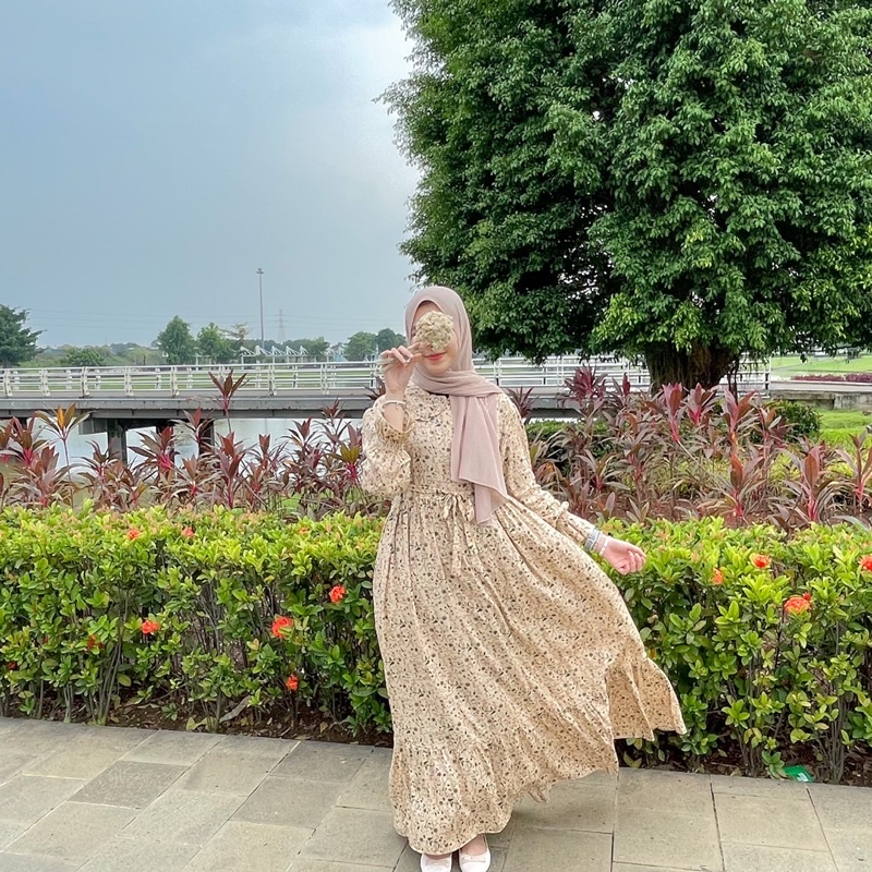 [SIZE STANDAR VOL 1] Floral dress maxi dress panjang gaun casual bunga wanita-1
