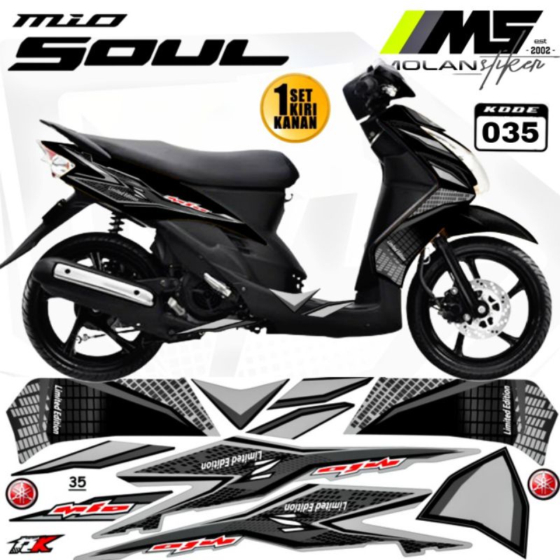 Decal Sticker Striping Variasi Mio Soul Karbu 2006-2012 -Mio Soul 115 - Mio Soul Lama/Old - Mio Soul