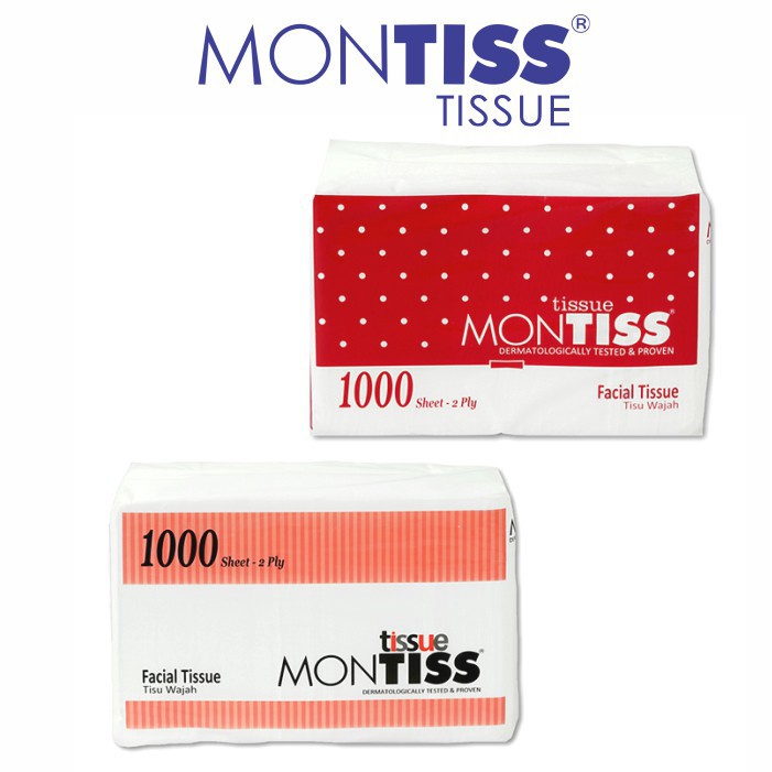 Tisu wajah JUMBO PACK MONTISS 1000S / Tisu montiss 1000 sheet 2 ply