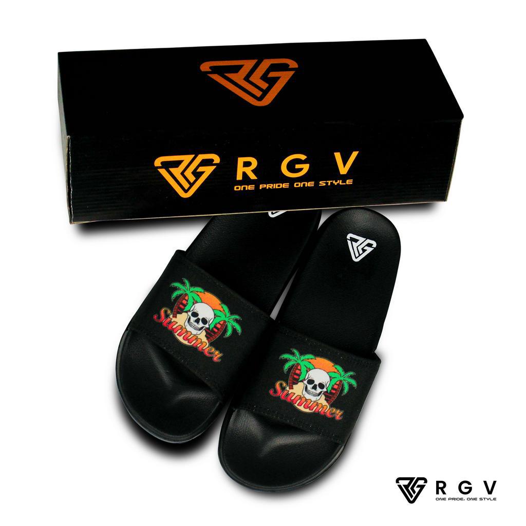 RGV - SANDAL PRIA DAN WANITA SLIDE SLIP ON SENDAL ANTI LICIN RINGAN SELOP SKULL SUMMER GREEN