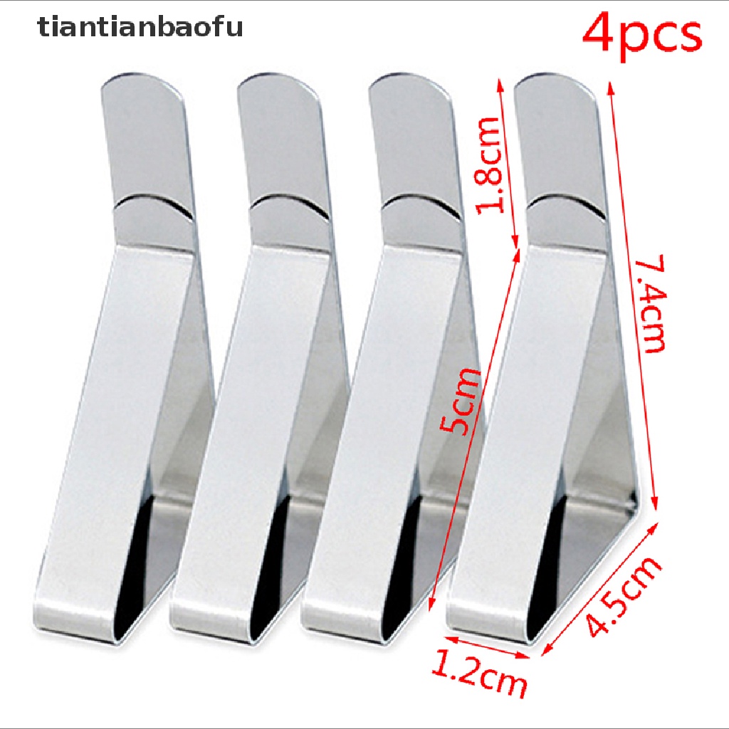 4pcs Klip Holder Taplak Meja Bahan Stainless Steel Untuk Pernikahan