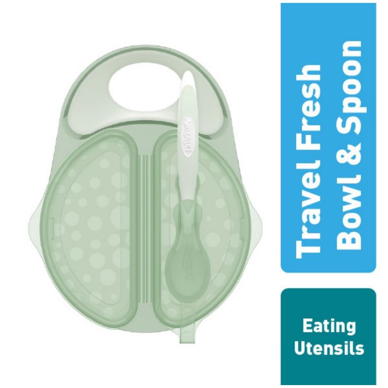 Dr.Brown's Travel Fresh Bowl &amp; Snap in Spoon/Tempat Makan Bayi