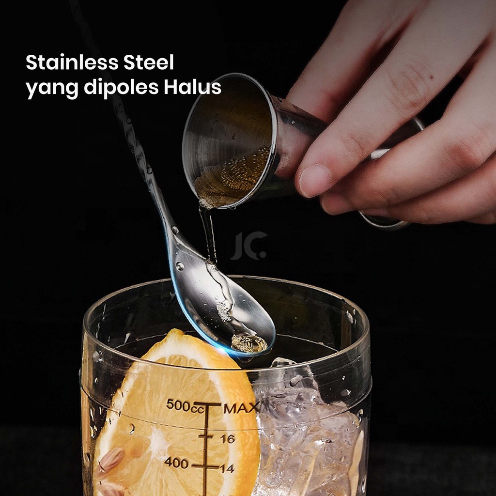 LONG COCKTAIL SPOON 32CM STAINLESS | SENDOK ADUK MOCKTAIL