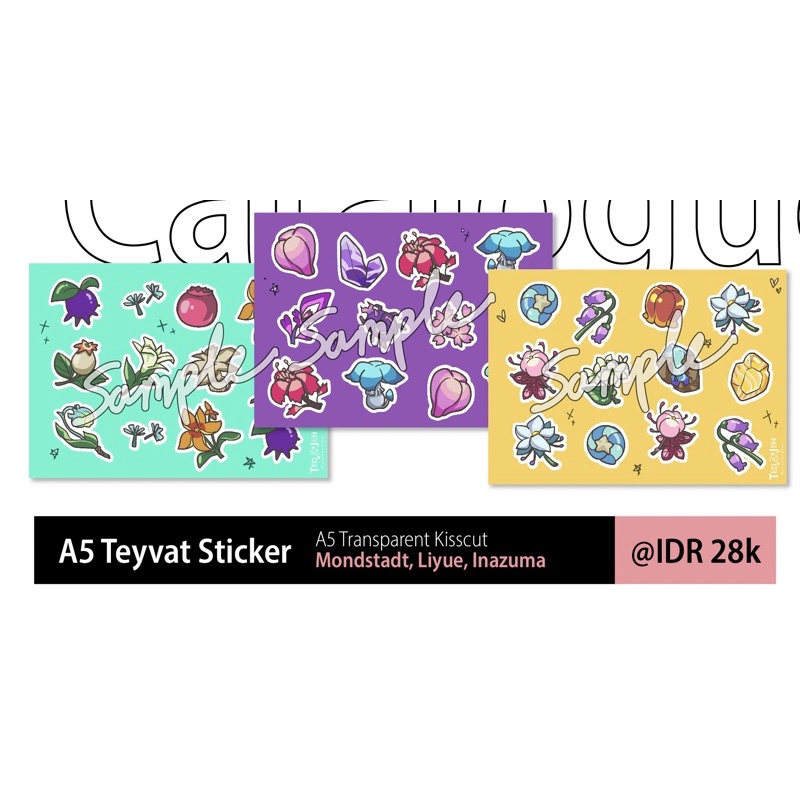 

Teyvat A5 Kisscut Sticker Set