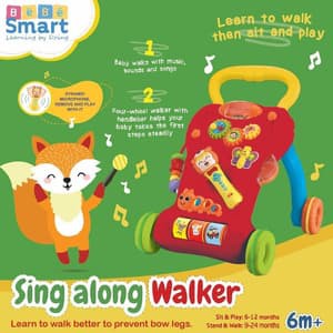 BEBE SMART SING ALONG WALKER + MICROPHONE 6M+ SNI Red / Blue / White / Pink - Activity