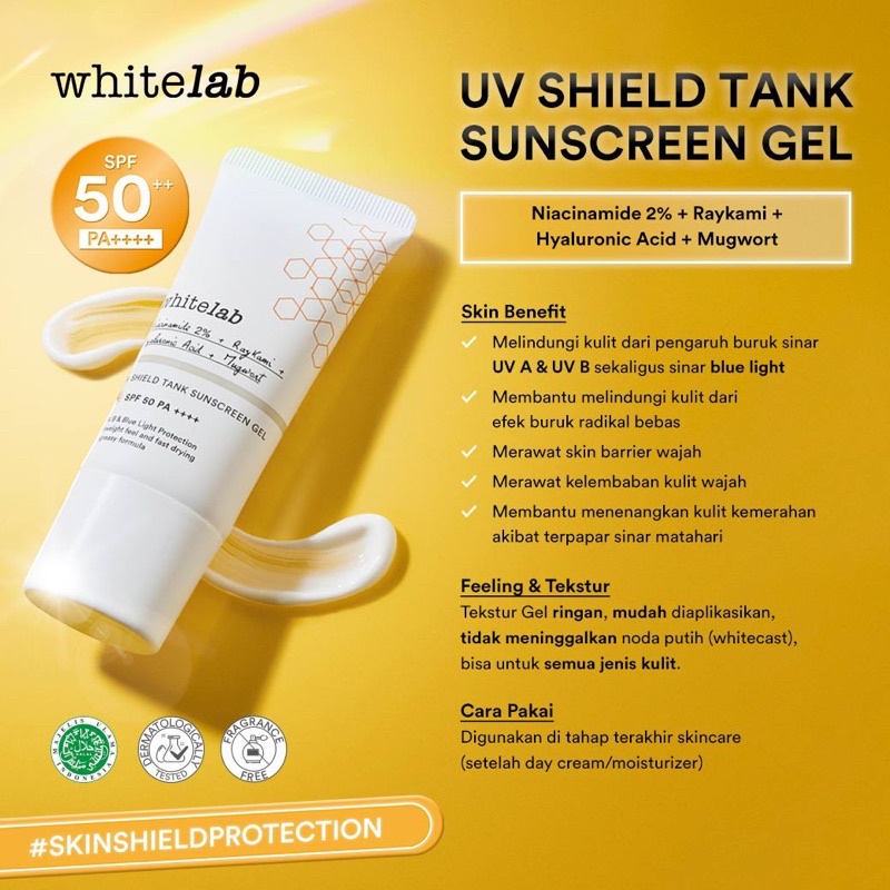 Whitelab UV Shield Tank Sunscreen Gel SPF 50++ PA++++ Whitelab Surabaya