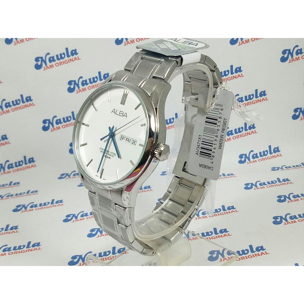 Alba AV3471X1 Blue Hands White Dial | Jam Tangan Pria AV3471