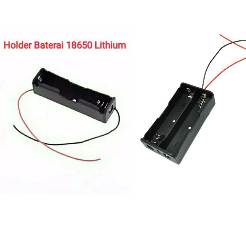 Case + Kabel Holder Baterai Lithium Li-ion 18650 Battery