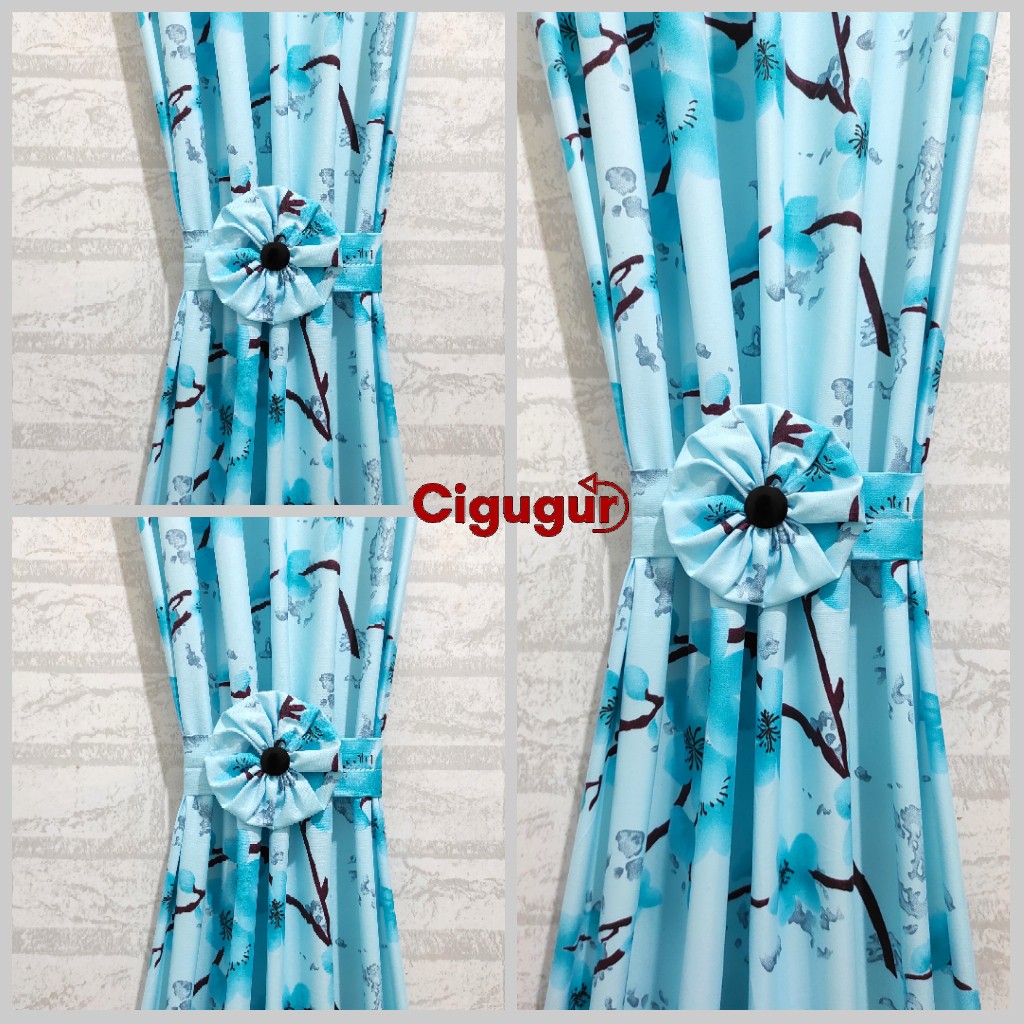 Gorden Ikat Kupu2 Pita Motif Sakura Untuk Jendela Minimalis Termurah