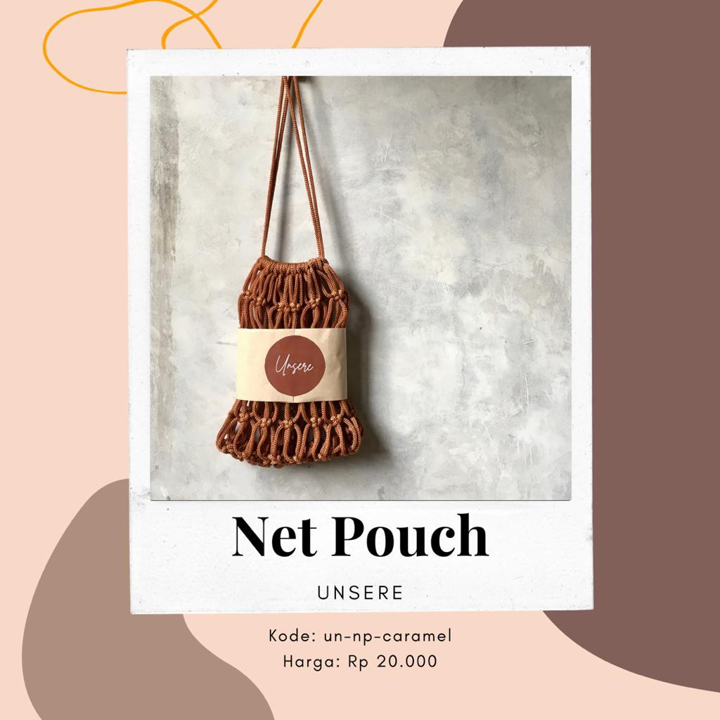 

MACRAME NET POUCH CARAMEL