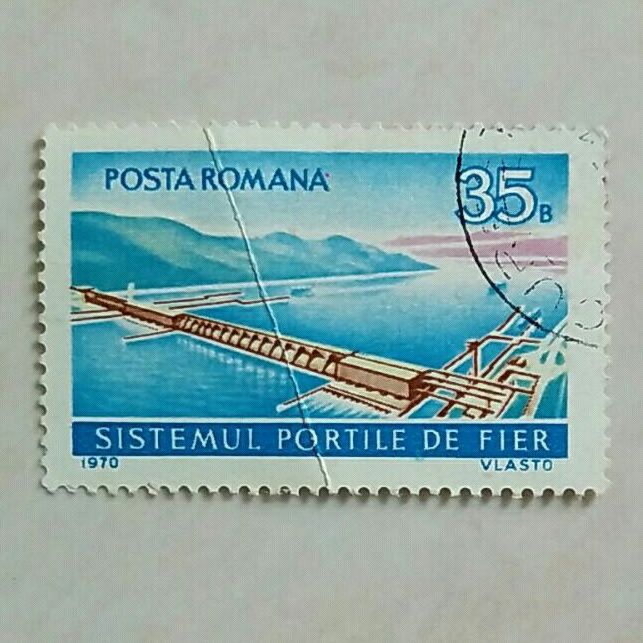 

(AA) Perangko Rumania 1970 Donau Power Station "Iron Gates" 35B Used