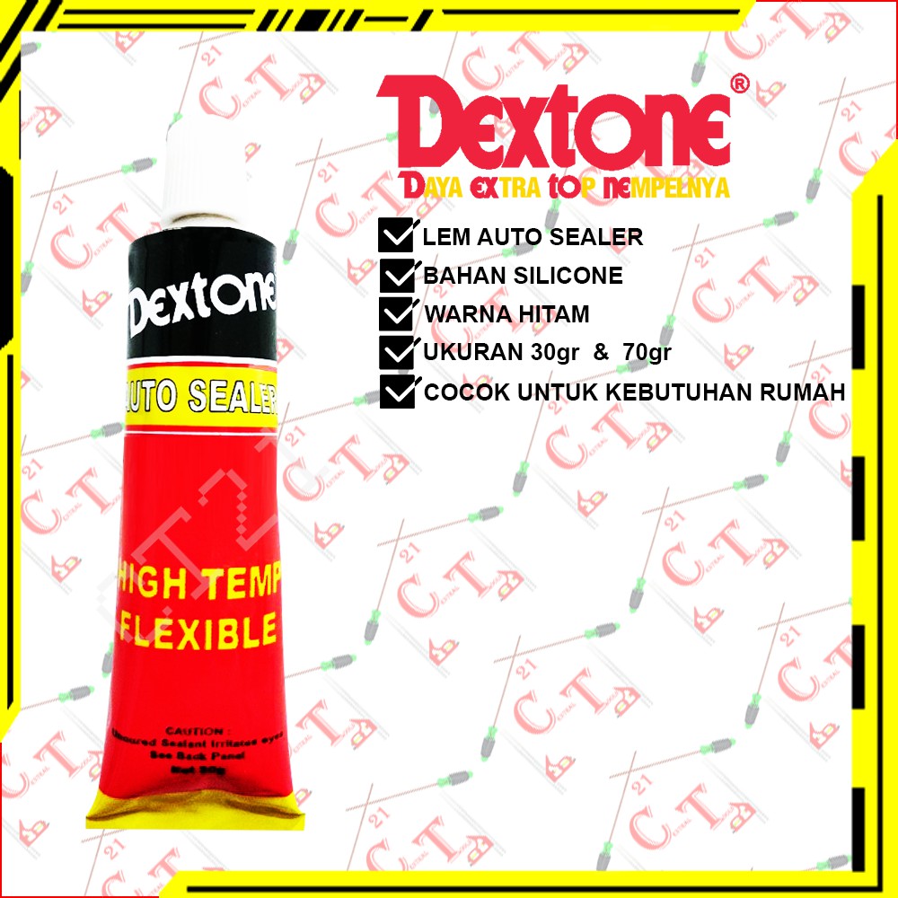 Lem Kaca Auto Sealer Dextone 70 Gram Lem Bening Akuarium