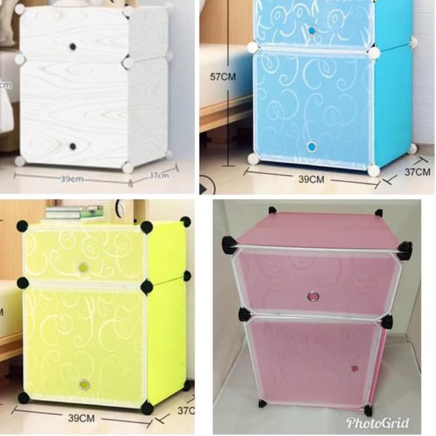 Rak Susun Minimalis 2 Susun Kabinet Kamar Tidur Warna Coklat Motif Kayu Size 39x57x37 Shopee Indonesia