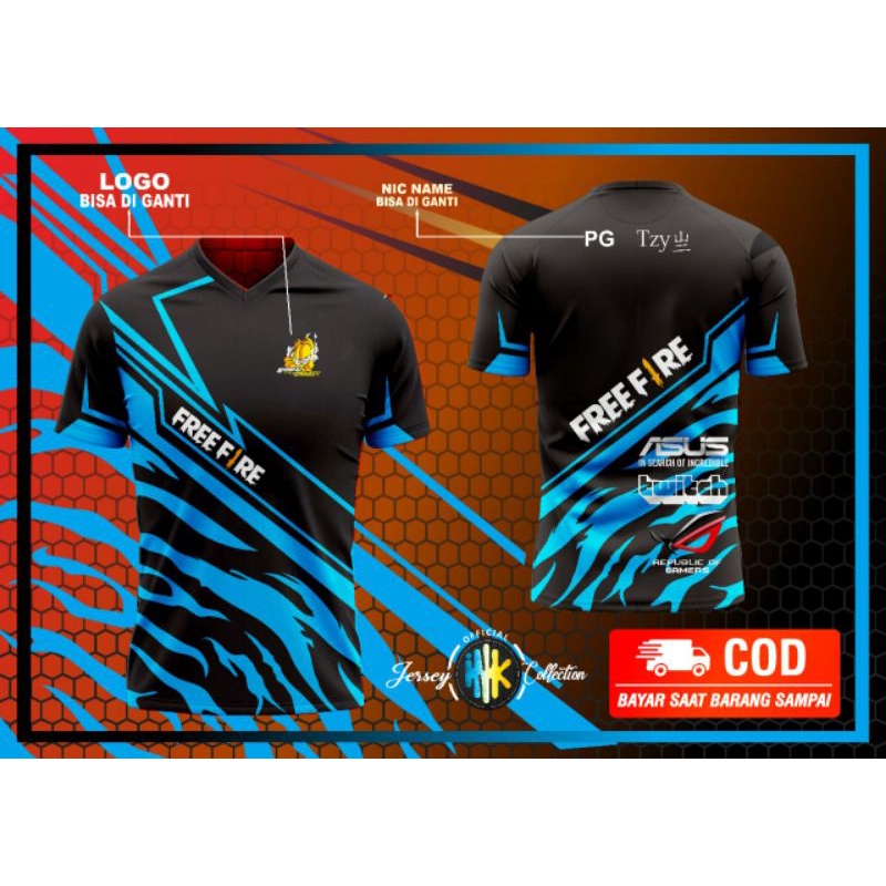 JERSEY BAJU KAOS GAMING FREE FIRE NEW / GUILD FREE FIRE MURAH CUSTOM