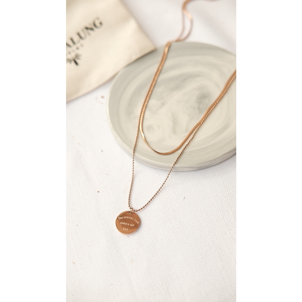 NATALIE - Kalung Titanium Lapis Emas Necklace Perhiasan Tunangan Anti Karat Stainless 1006