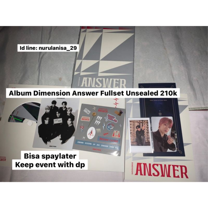 Jual Album Enhypen Dimension Answer Versi No Fullset | Shopee Indonesia