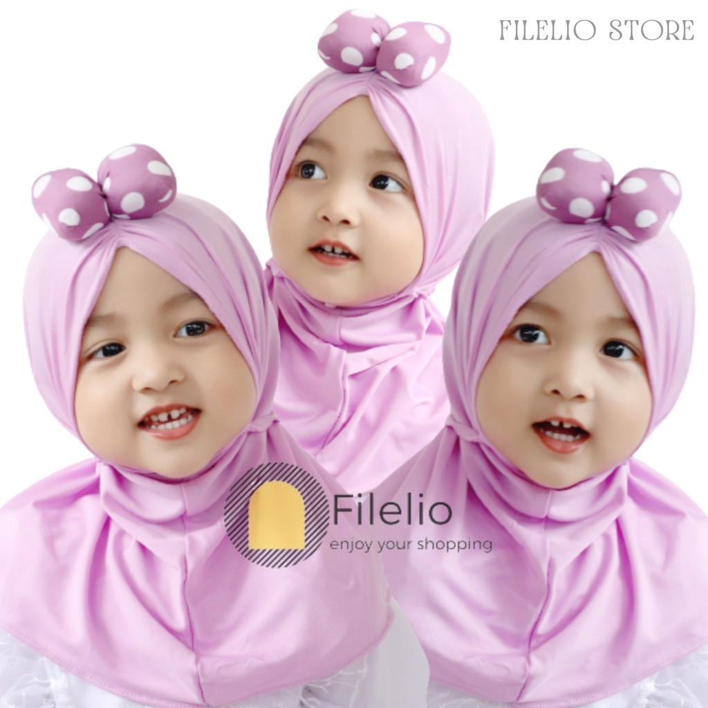 TERMURAH Hijab Anak Lucu Murah Minie Polkadot Kerudung Anak Perempuan Umur 0-3 Tahun Jilbab Jersey