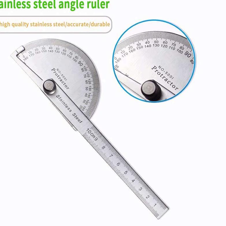 

Paling Favorit Stainless Degree protractor / busur derajat / pengukur sudut / penggaris busur Alat Ukur Sudut