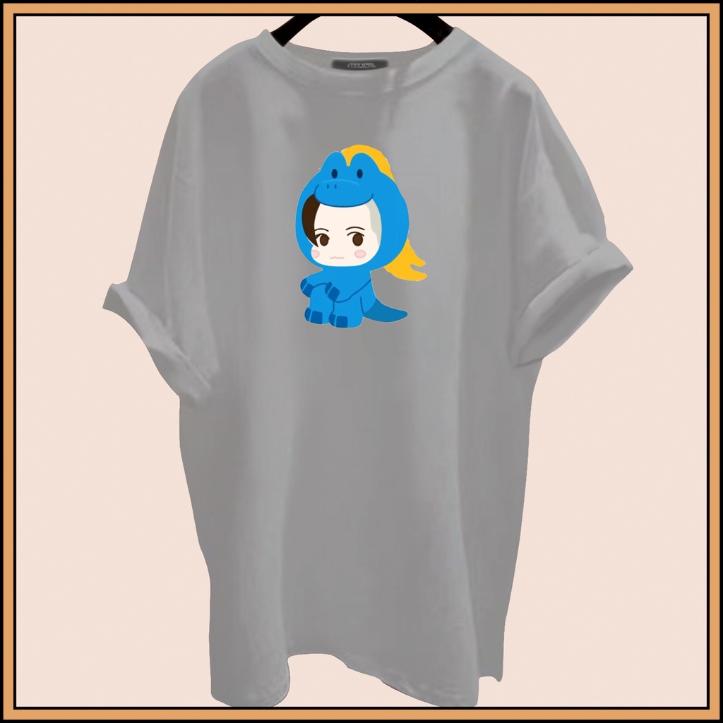 CALVIERO SHOP - BAJU KAOS ATASAN WANITA BLUE DINO PRINT