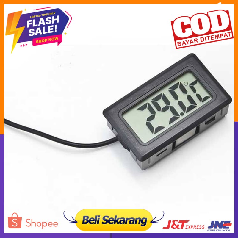 Effosola Pengukur Suhu Digital Termometer Aquarium Kabel 1M TPM-10