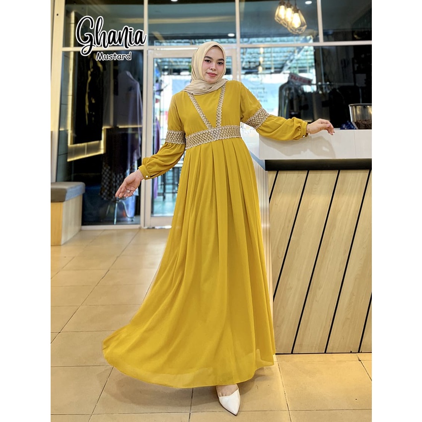 GAMIS PESTA MUSLIMAH GHANIA DRESS KONDANGAN