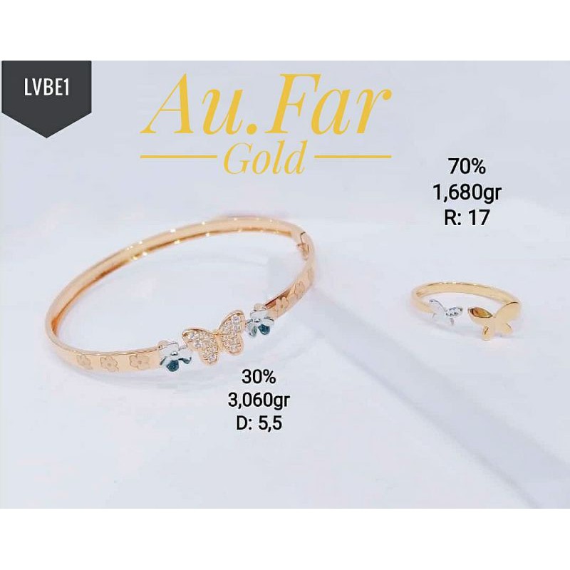 Fashion Aksesoris Wanita Perhiasan Gelang Emas Kadar 300 dan Cincin Emas Kadar 700