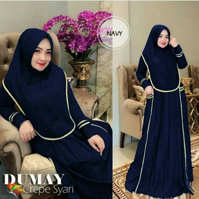 Gamis Moscrepe Polos Syari/dress muslim/gamis muslim/dress wanita/Free Bergo Terbaru/Syari Dumai HQ