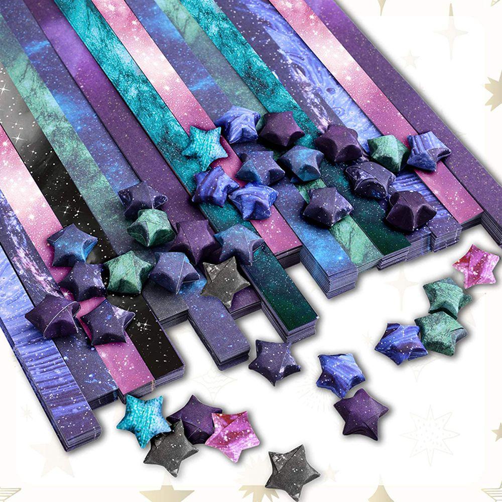 Lanfy Kertas Origami Rumah Tangga 136 Pcs Tangan Bintang Keberuntungan Dekorasi Pesta Craft Paper Luar Angkasa Seni Kerajinan Origami Seni Crafting Star Origami