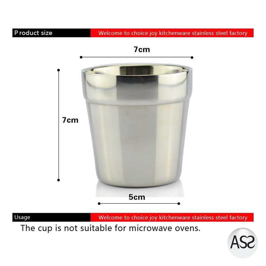 ASS Shop - OneTwoCups Gelas Bir Stainless Steel 180ML - J070