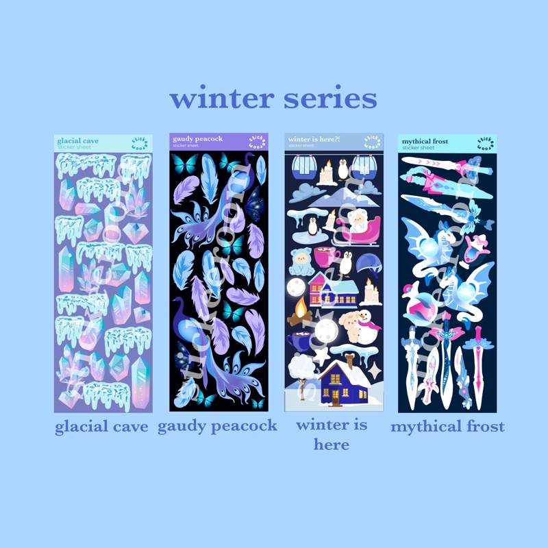 

winter series - sticker set / stiker sheet for journaling, polcos, decoration, etc