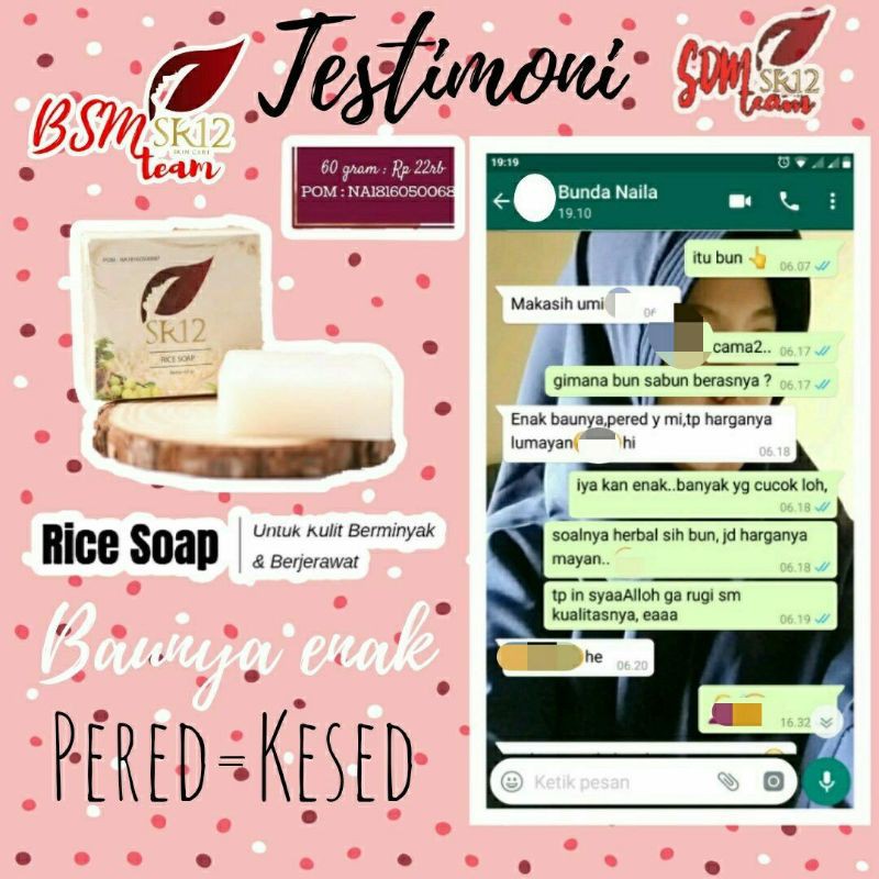 Rice Soap SR12 - Sabun Cuci Muka Pria &amp; Wanita Berjerawat Pembersih Wajah Mengangkat Minyak Pada Kulit Sabun Untuk Kulit Berminyak Sensitif Berjerawat