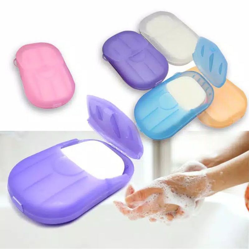 Sabun Kertas Portable Sabun Cuci Tangan Isi 20 pcs Sabun Kertas Paper Soap Praktis Mini Travelling Hand Wash Body Washing Travel Pembersih Cuci Tangan Sabun Kertas Cuci Tangan Wangi Sabun Kertas Traveling Murah