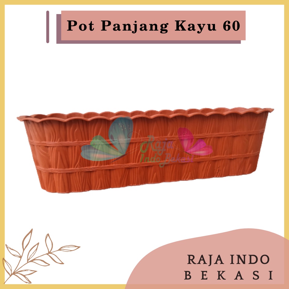 Rajaindobekasi Pot Segi Panjang Kayu 60 Coklat Merah Bata CJP Pot Segi Persegi Panjang Plastik 60 70 Cm Besar Murah Pot Bunga Segi Panjang  Besar Hitam Putih