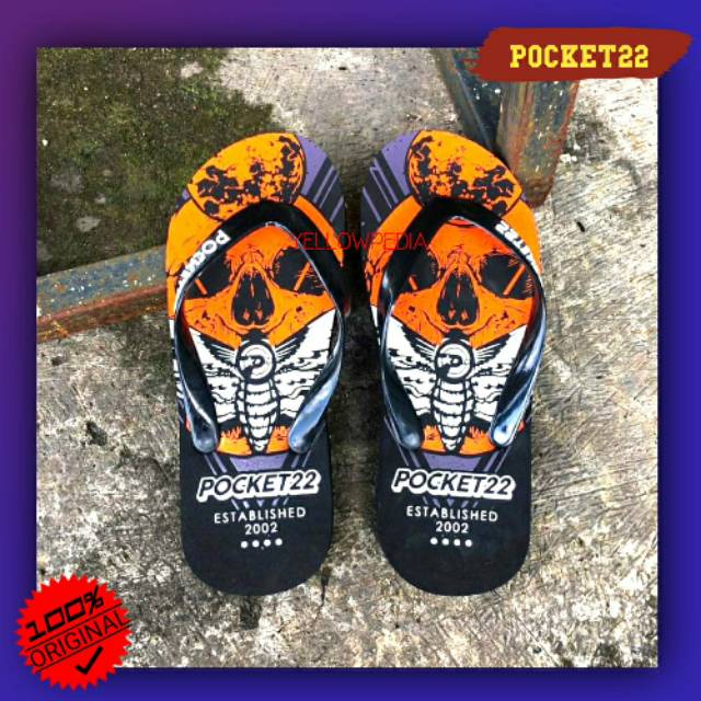 [DISKON] SANDAL / Sandal Pocket 22 Terrorize Hitam / Sandal Dewasa / Sandal Jepit