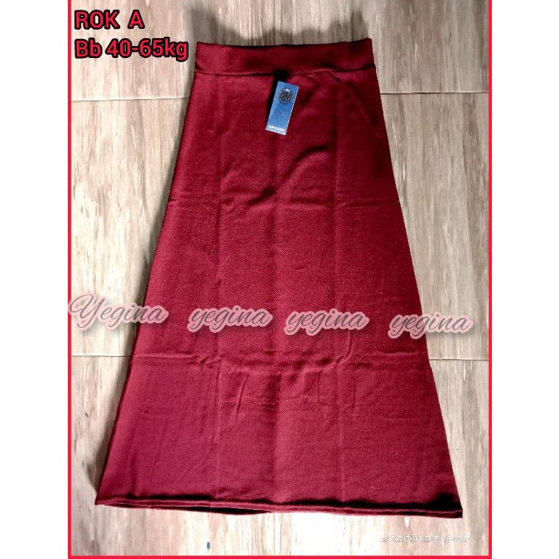 ROK model A line wanita polos dewasa bahan elastis tebal/rok kerja/rok formal/maxi panjang dewasa