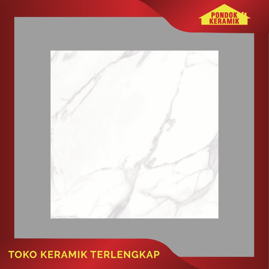 Keramik Lantai Habitat 60x60 Visconti Smooth Motif Marble Carara