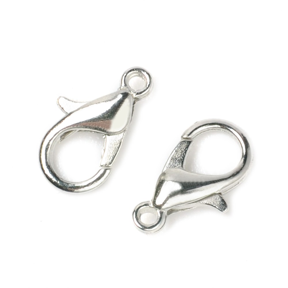 【COD Tangding】100 PCS Lobster Clasp Alloy Silver Color 12 x 6mm TOP