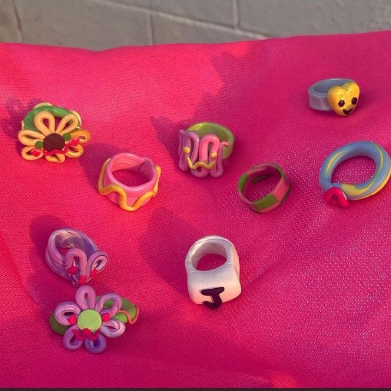 Funky Clay rings