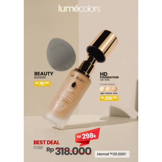 LUMECOLORS FOUNDATION + BEAUTY BLENDER
