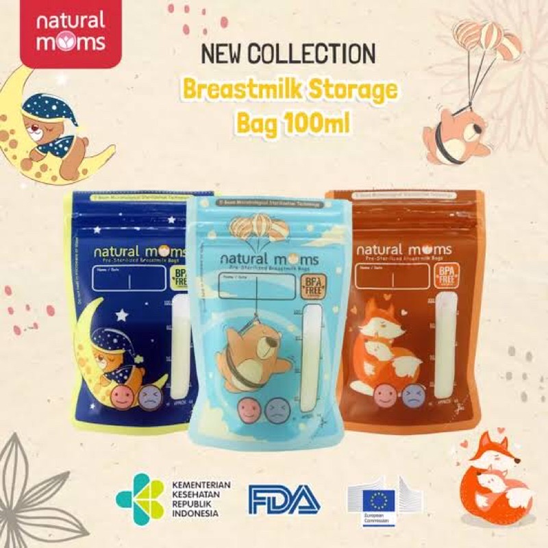 Natural mom breast milk bags 100ml